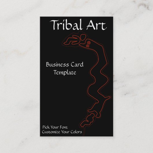 Carte De Visite Logo tribal rouge Art (Devant)
