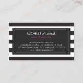 Carte De Visite Logo trio Macaron français rayé de luxe pour boula (Dos)