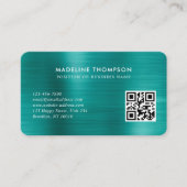Carte De Visite Logo Turquoise métallique brossé professionnel Cod (Devant)