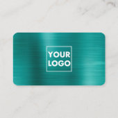 Carte De Visite Logo Turquoise métallique brossé professionnel Cod (Dos)