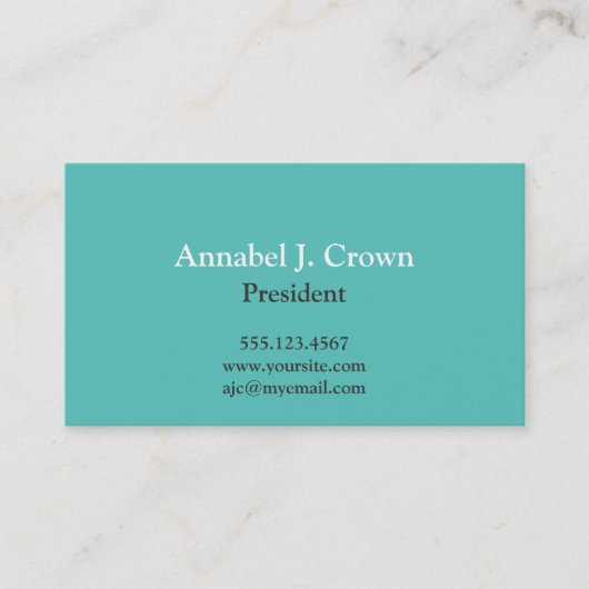 Carte De Visite Logo turquoise standard (Devant)