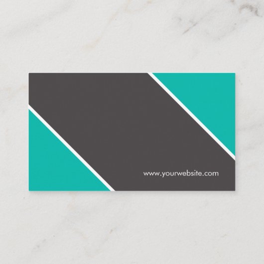 Carte De Visite Logo Turquoise Turquoise Entreprise QR Code (Dos)