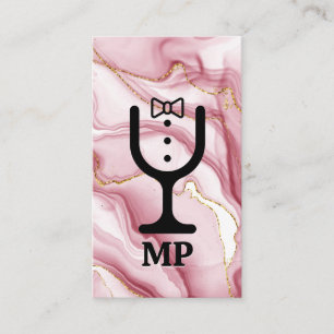Carte De Visite Logo Tuxedo Vin   Marbre rose