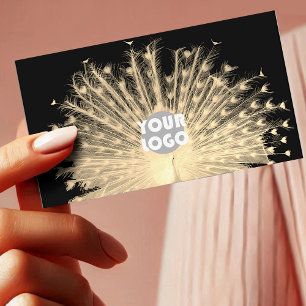 Carte De Visite Logo unique Design Golden Peacock personnalisé sur