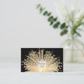 Carte De Visite Logo unique Design Golden Peacock personnalisé sur (Debout devant)
