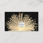 Carte De Visite Logo unique Design Golden Peacock personnalisé sur (Devant)