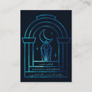 Carte De Visite Logo unique en bleu foncé en cristal de la lune