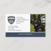 Carte de visite Logo Unité de Police K9 (Devant)