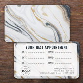 Carte De Visite Logo Upload Marble Effect Appointment 
