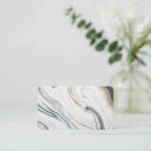 Carte De Visite Logo Upload Marble Effect Appointment  (Debout devant)