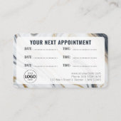 Carte De Visite Logo Upload Marble Effect Appointment  (Dos)