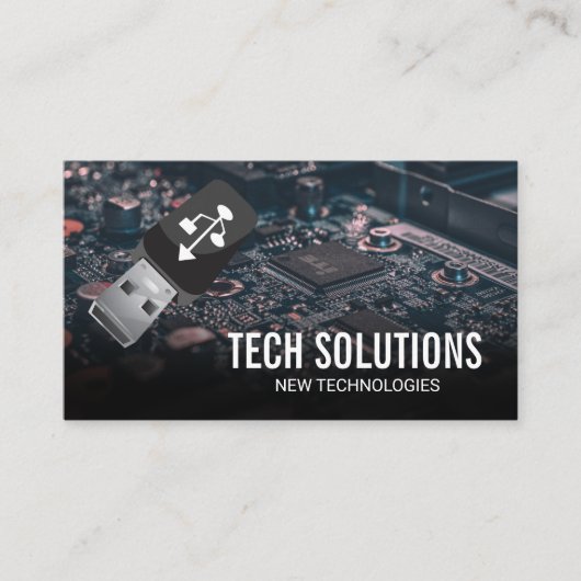 Carte De Visite Logo Usb | Circuit Board Tech (Devant)