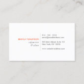 Carte De Visite Logo V de lettres modernes pour auteurs et écrivai (Dos)