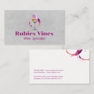 Carte De Visite Logo Verre à Vin   Taches de Marque d'Eau