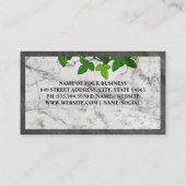 Carte De Visite Logo Verre Vin | Blanc marbre | Vignes (Dos)