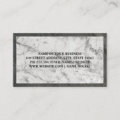 Carte De Visite Logo Verre Vin | MARBRE BLANC | Ajustement de l'ar (Dos)