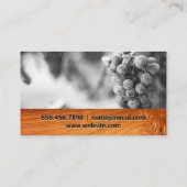 Carte De Visite Logo Verre Vin | Raisins de vin | Bois (Dos)