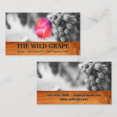 Carte De Visite Logo Verre Vin | Raisins de vin | Bois (Devant / Derrière)