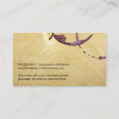 Carte De Visite Logo Verre Vin | Tige | Grain de bois (Dos)