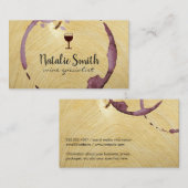 Carte De Visite Logo Verre Vin | Tige | Grain de bois (Devant / Derrière)