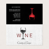 Carte De Visite Logo Verre Vin | VIN (Extérieur déplié)