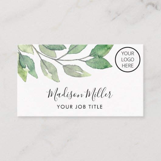 Carte De Visite Logo Vert aquarelle (Devant)