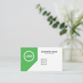 Carte De Visite Logo Vert & Blanc Moderne Soin de la pelouse Coupe (Debout devant)