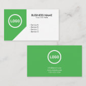 Carte De Visite Logo Vert & Blanc Moderne Soin de la pelouse Coupe (Devant / Derrière)