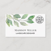 Carte De Visite Logo vert du concepteur du paysage (Devant)
