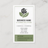 Carte De Visite Logo vert professionnel de services de nettoyage (Devant)