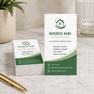 Carte De Visite Logo vert professionnel pour les services de netto