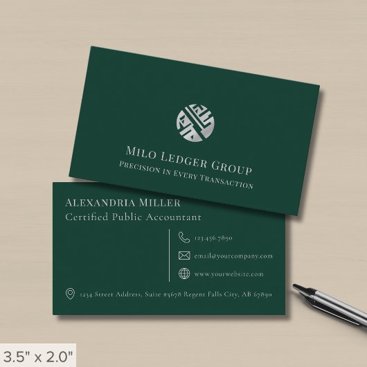 Carte De Visite Logo vert simple et moderne