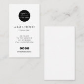 Carte De Visite Logo vertical blanc logo personnalisé moderne bus (Devant / Derrière)