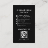 Carte De Visite Logo Vertical de la Société de Code QR de Photo Pr (Dos)
