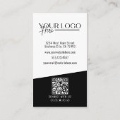 Carte De Visite Logo Vertical de la Société de Code QR de Photo Pr (Dos)