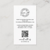 Carte De Visite Logo Vertical de la Société de Code QR Photo Profe (Dos)