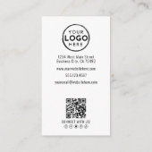 Carte De Visite Logo Vertical de la Société de Code QR Photo Profe (Dos)