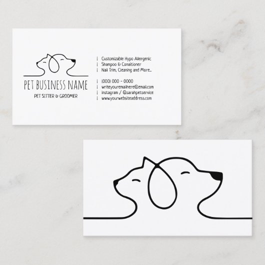 Carte De Visite Logo vétérinaire pour chien et chat de maître (Devant / Derrière)
