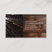 Carte De Visite Logo Vin | Cave en bois | Raisins (Dos)