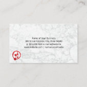 Carte De Visite Logo Vin et Bouteille | MARBRE BLANC (Dos)