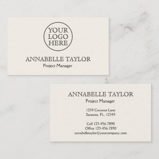 Carte De Visite Logo vintage (Devant / Derrière)