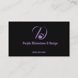Carte De Visite Logo violet Diamant Rhinestone Initial