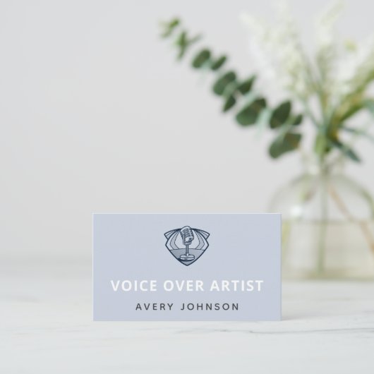 Carte De Visite Logo voix moderne sur artiste acteur microphone (Debout devant)