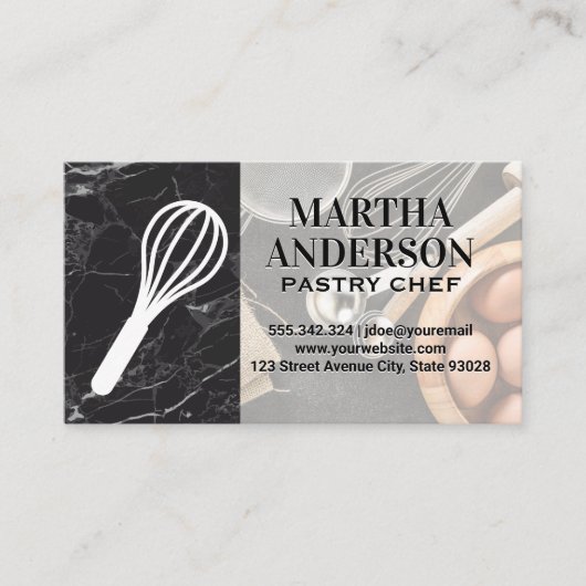 Carte De Visite Logo Whisk | Ingrédients et outils de cuisson (Devant)