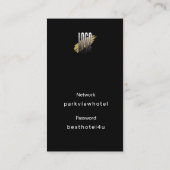 Carte De Visite Logo Wifi moderne QR Code sur noir (Dos)