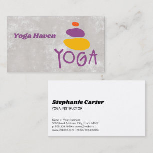 Carte De Visite Logo Yoga Pierres Empilées Santé Bien-être