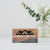Carte De Visite Logos de la maison | Métal de grains de bois (Debout devant)
