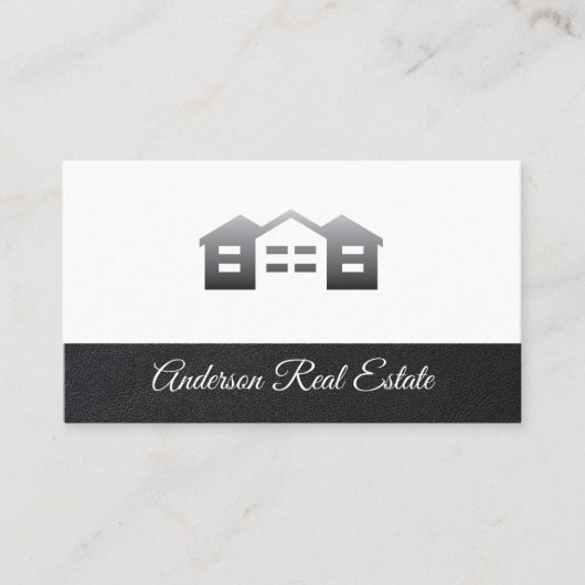 Carte De Visite Logos de quartier | Découpe en cuir | Immobilier (Devant)