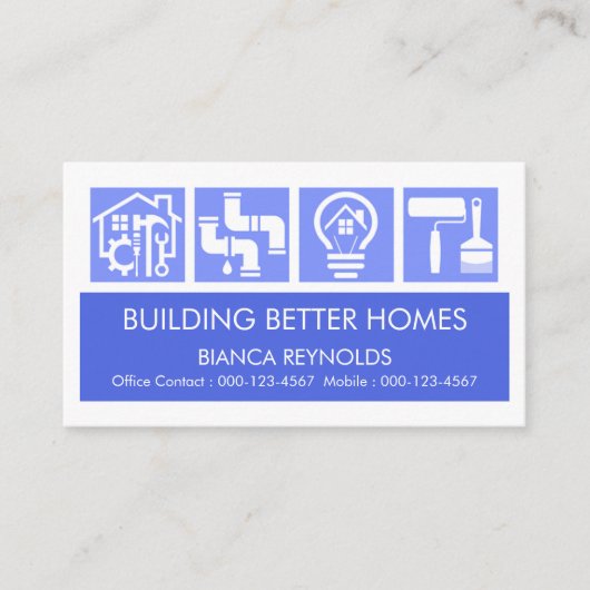 Carte De Visite Logos de service de construction de Stunning Build (Devant)