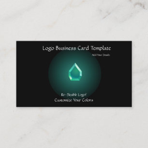 Carte De Visite Logos simples - Bijou en verre Turquoise
